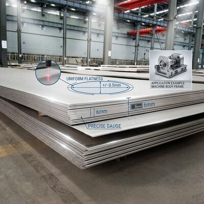 Placa de aço inoxidável 304 laminada 2B com acabamento 0,1 mm-0,8 mm, precisão ultrafina ± 0,01 mm para componentes eletrônicos