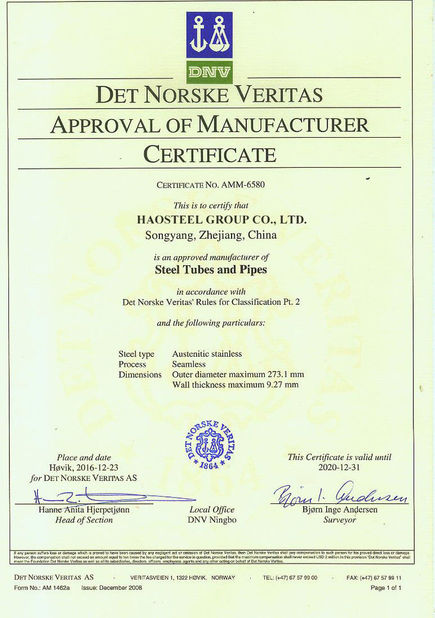 China Shanghai Haosteel Co., Limited Certificações